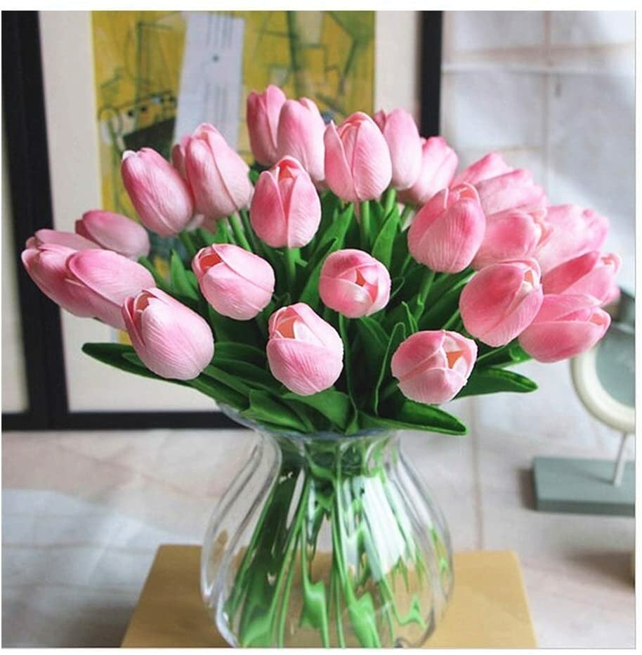 🌷Bring Nature Indoors: Set of 10 Exquisite Artificial Latex Tulips